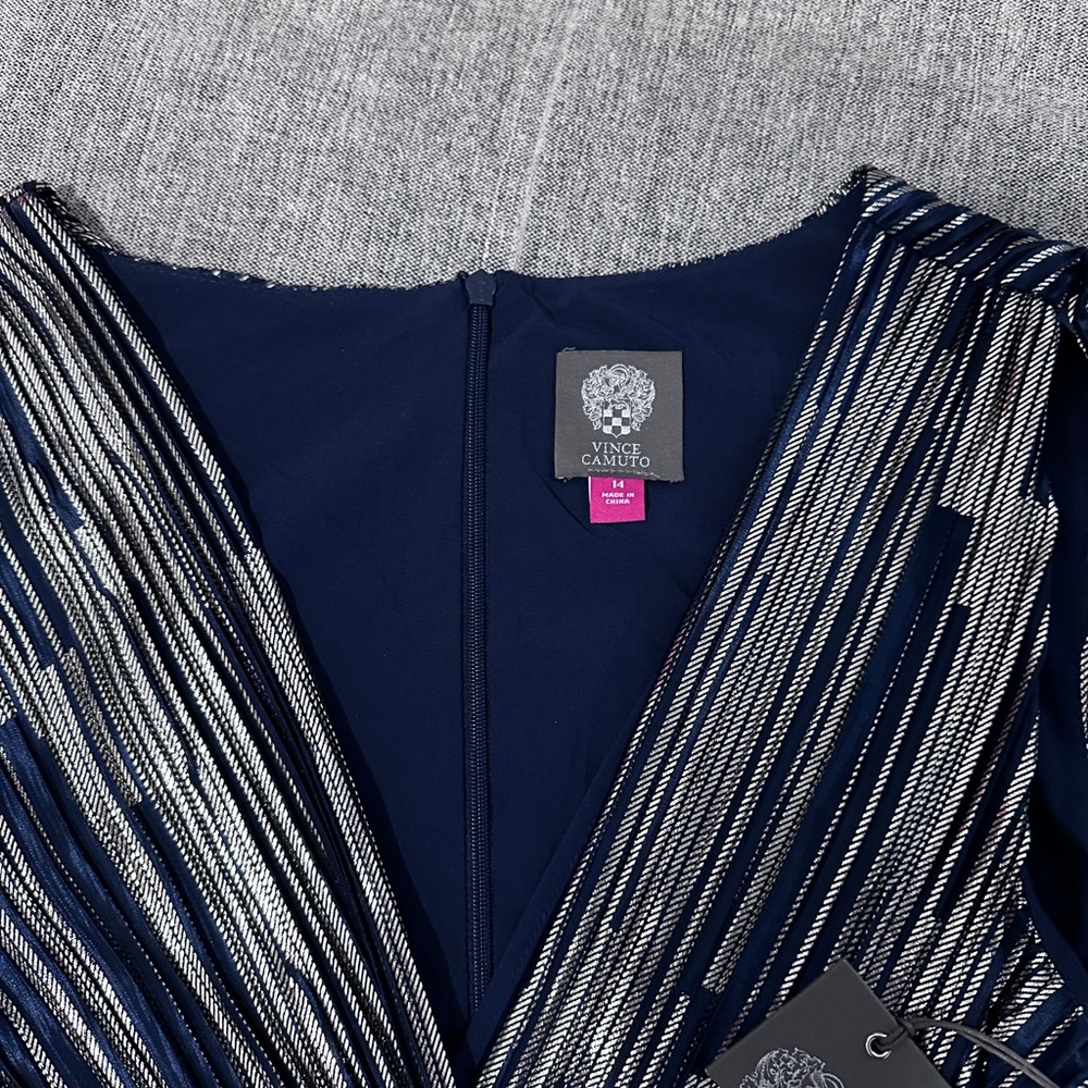 Vince Camuto Navy and Silver Dress